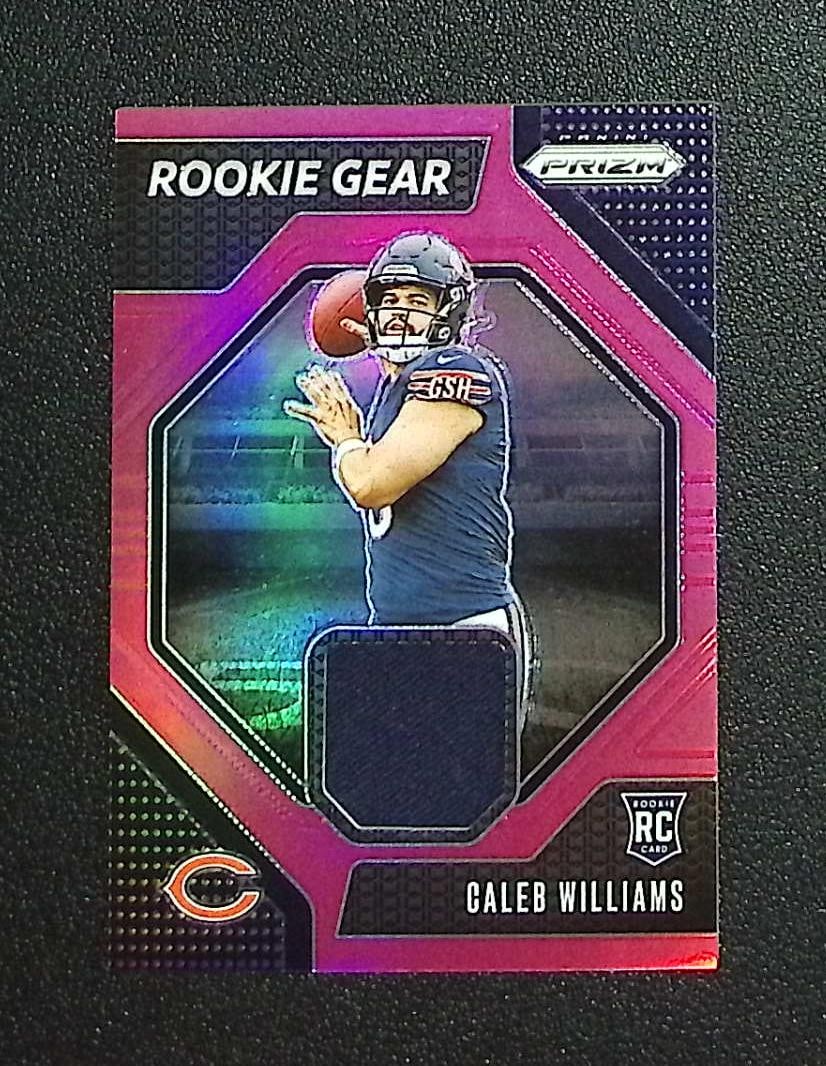 Caleb Williams Rookie Pink Prizm Patch 2024 Panini Prizm #RG-CWS Chicago Bears: Panini, Donruss Optic, & Donruss Select, Prizm, Mosaic, Contenders, Zenith, Phoenix, Illusions, Absolute, Rookie NFL Sports Trading Cards, SP, SSP, Cards, Football Cards for Sale Near Me, Superbowl & 