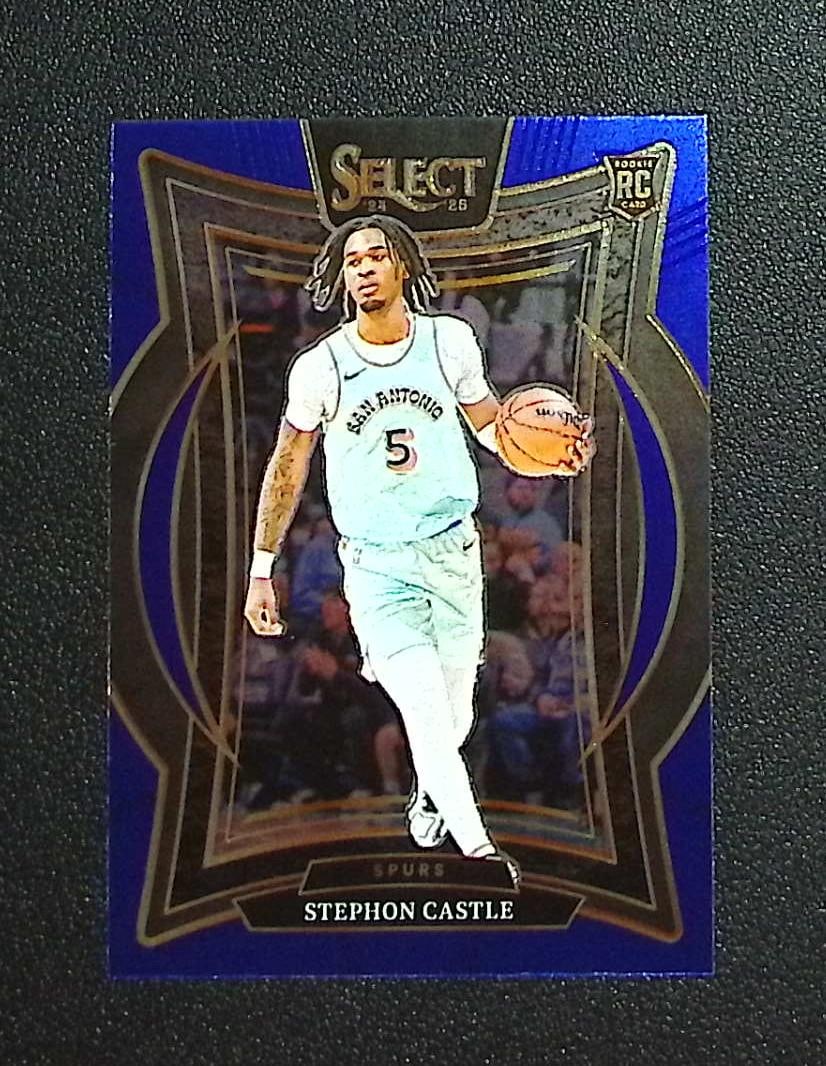 Stephon Castle Rookie Card 2024-25 Panini Select #72 San Antoino Spurs: Panini, Donruss Optic, Donruss Select, Prizm, Mosaic, Contenders, Revolution, Phoenix, NBA Hoops, Rookie NFL Sports Trading Cards, Silver, SP, SSP, Wave Prizms, Numbered Cards, Basketball sports Cards