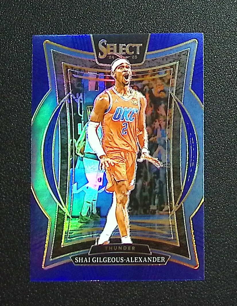 Shai Gilgeous-Alexander Blue Prizm 2024-25 Panini Select #36 OKC Thunder: Panini, Donruss Optic, Donruss Select, Prizm, Mosaic, Contenders, Revolution, Phoenix, NBA Hoops, Rookie NFL Sports Trading Cards, Silver, SP, SSP, Wave Prizms, Numbered Cards, Basketball sports Cards