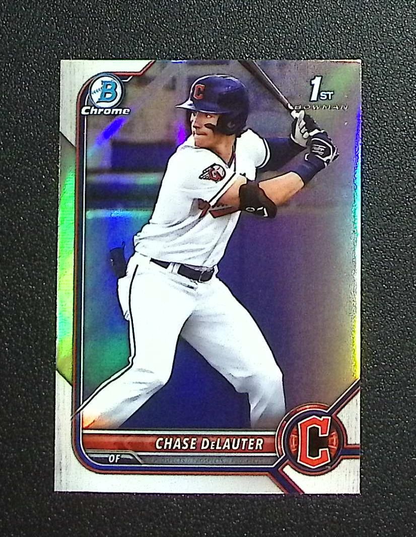 Chase DeLauter 1st Bowman Refractor 2022 Bowman Chrome Draft #BDC-49 Guardians: Topps, Bowman, & Fanatics Baseball MLB Trading & Sports Cards, Sports Cards for Sale Near Me, World Series & Hall of Fame Players Memorabilia, Refractors, X-Fractors, Numbered, SP, SSP, Valuable Aucti