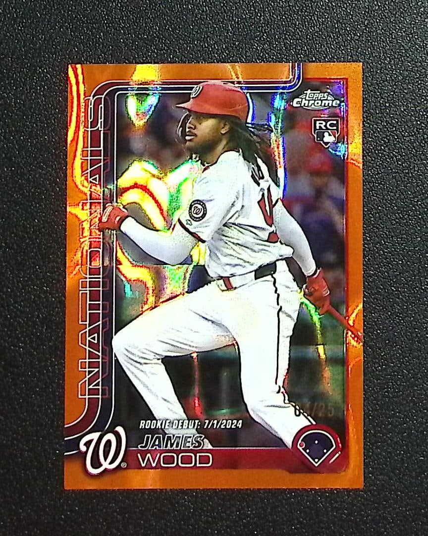 James Wood Rookie Card Orange Lava /25 2025 Topps Chrome Update #USC95: Topps, Bowman, & Fanatics Baseball MLB Trading & Sports Cards, Sports Cards for Sale Near Me, World Series & Hall of Fame Players Memorabilia, Refractors, X-Fractors, Numbered, SP, SSP, Valuable Aucti