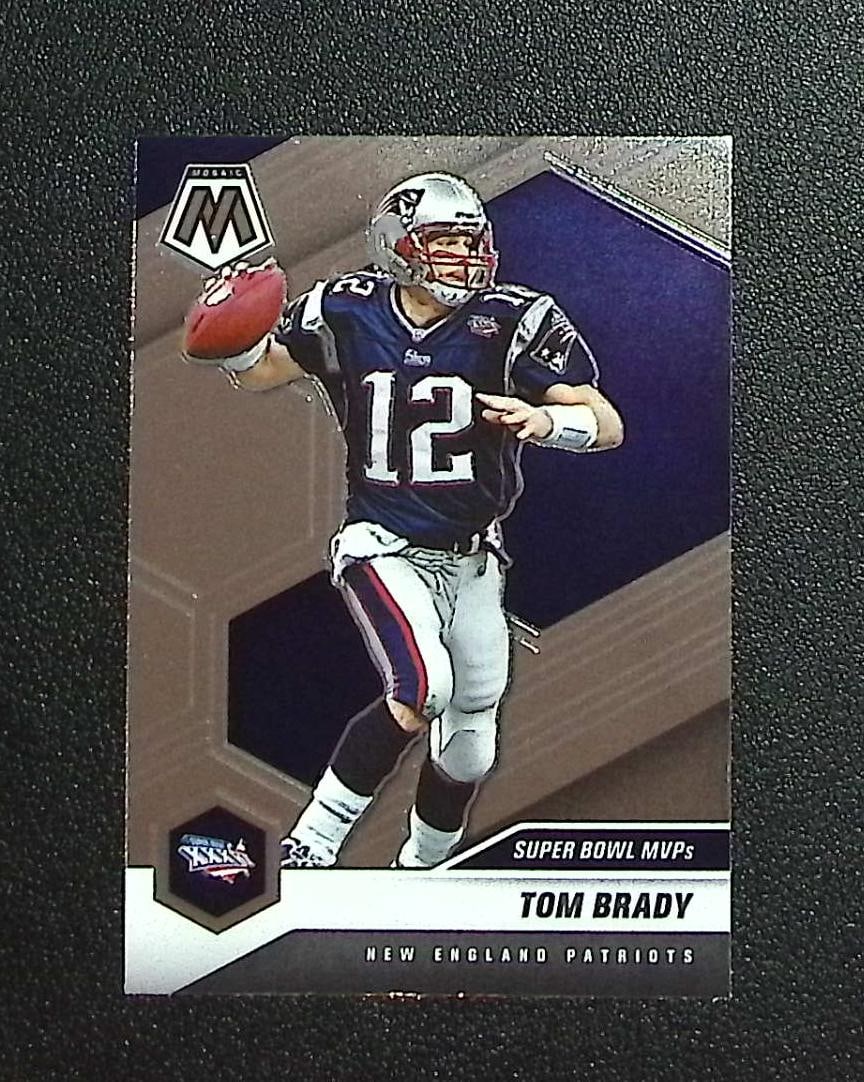 Tom Brady Super Bowl MVPs 2021 Panini Mosaic #281 New England Patriots: Panini, Donruss Optic, & Donruss Select, Prizm, Mosaic, Contenders, Zenith, Phoenix, Illusions, Absolute, Rookie NFL Sports Trading Cards, SP, SSP, Cards, Football Cards for Sale Near Me, Superbowl & 