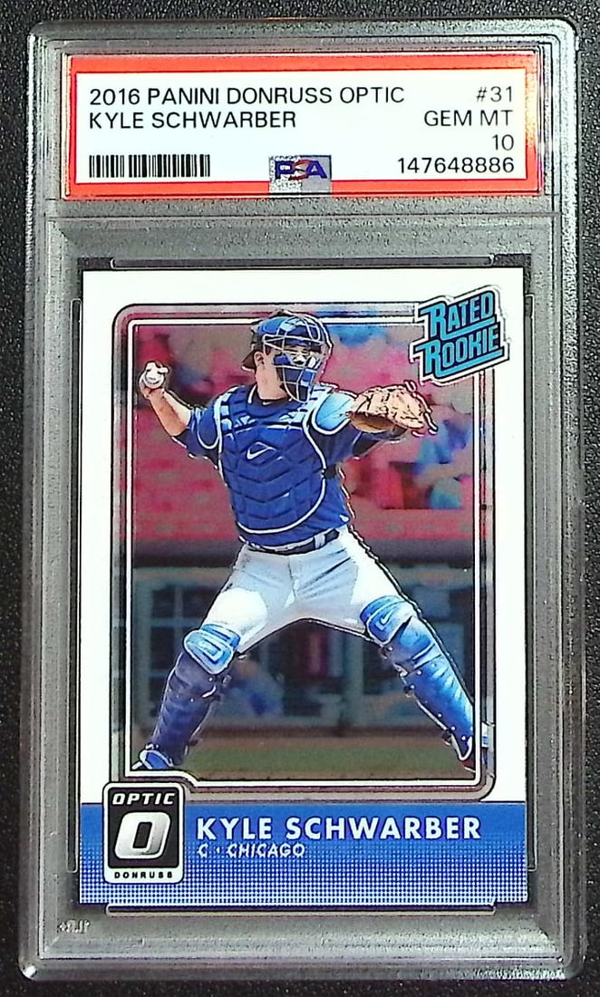 Kyle Schwarber Rookie Card 2016 Donruss Optic #31 PSA 10 Low Pop, Pop 32 (1 of 2)