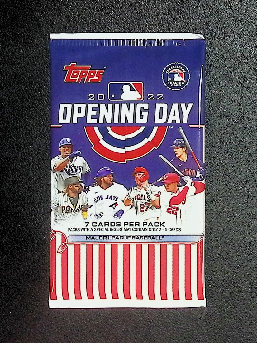 2022 Topps Opening Day Baseball HOBBY BOX PACK - MLB Sports Trading Card: Topps Opening Day Baseball MLB Trading & Sports Cards, Sports Cards for Sale Near Me, World Series & Hall of Fame Players, Auction Lots for Sale on Line, Shohei Ohtani, Sparkles, Rookie Cards, SP, SSP