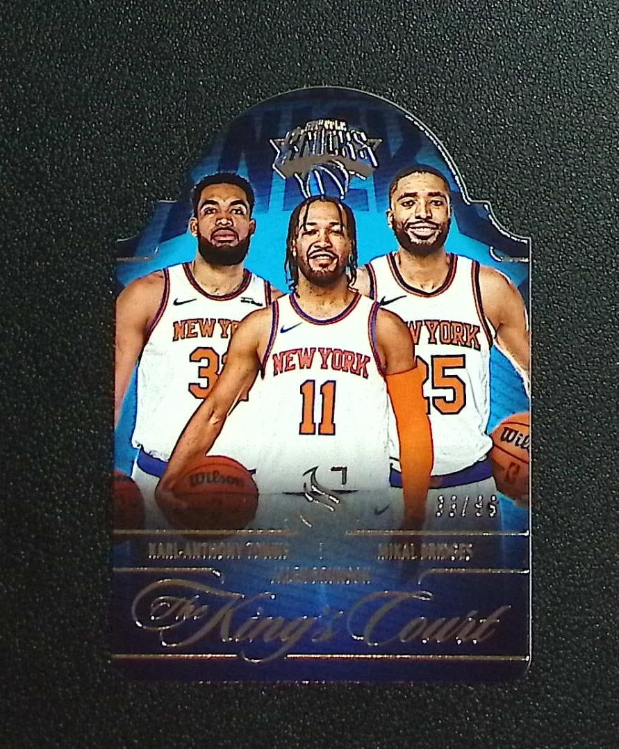 The Kings Court Brunson/Towns/Bridges /99 2024-25 Panini Silhouette #2 New York Knicks: Panini, Donruss Optic, Donruss Select, Prizm, Mosaic, Contenders, Revolution, Phoenix, NBA Hoops, Rookie NFL Sports Trading Cards, Silver, SP, SSP, Wave Prizms, Numbered Cards, Basketball sports Cards