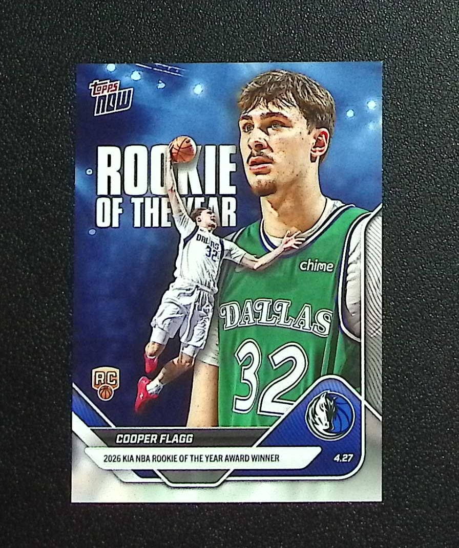 Cooper Flagg Rookie of the Year 2026 Topps Now #ROTY Dallas Mavericks: Topps & Bowman Basketball NBA Trading & Sports Cards, Sports Cards for Sale Near Me, Chrome, Refractor, SP, SSP, Valuable Auction Memorabilia Lots Sold On Line, NBA Championship & Hall of Fame Player 