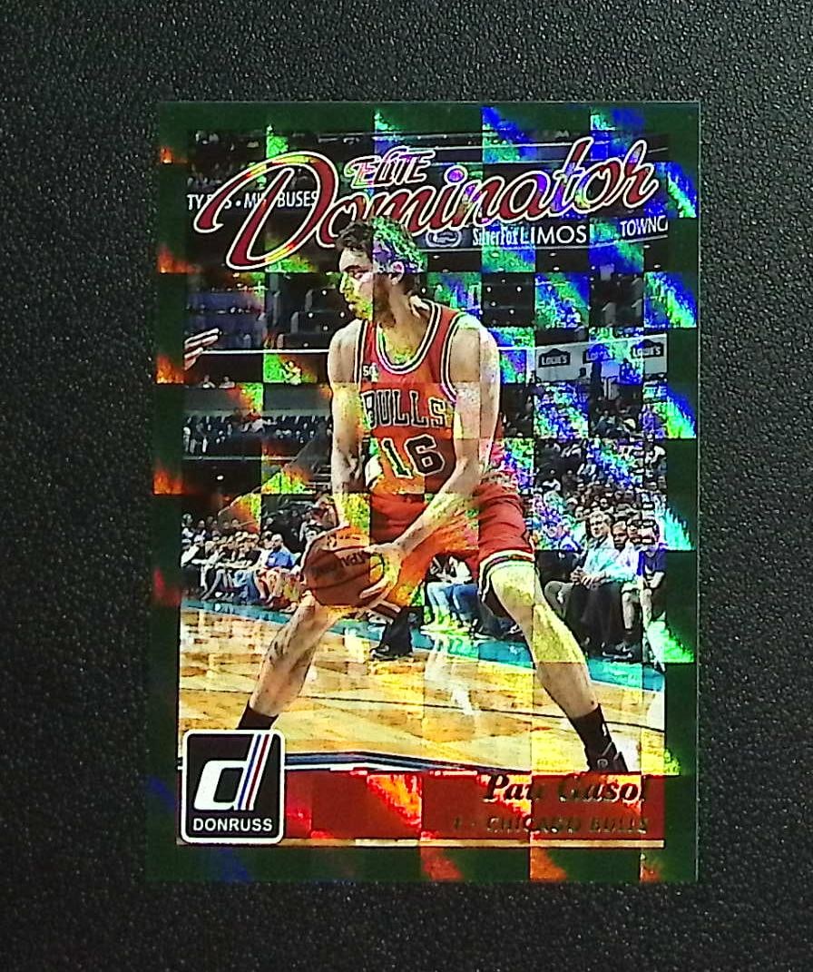 Pau Gasol Elite Dominator /999 2015-16 Donruss #1 Chicago Bulls: Panini, Donruss Optic, Donruss Select, Prizm, Mosaic, Contenders, Revolution, Phoenix, NBA Hoops, Rookie NFL Sports Trading Cards, Silver, SP, SSP, Wave Prizms, Numbered Cards, Basketball sports Cards