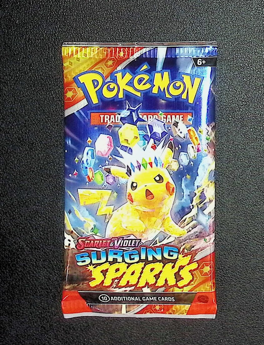 Pokemon Scarlet & Violet Surging Sparks 10 Card TCG Booster Pack, Charizard, Pikachu, Holo: Pokemon Trading Card Game Cards, Charizard, Pikachu, Mewto, EX, Referse Holo, Holo Rare Cards, Secret Rare Cards, Full Art Cards, Evee, 3 Stars Ultra Rare Cards, Double Rare, Illustration Rare, Specia