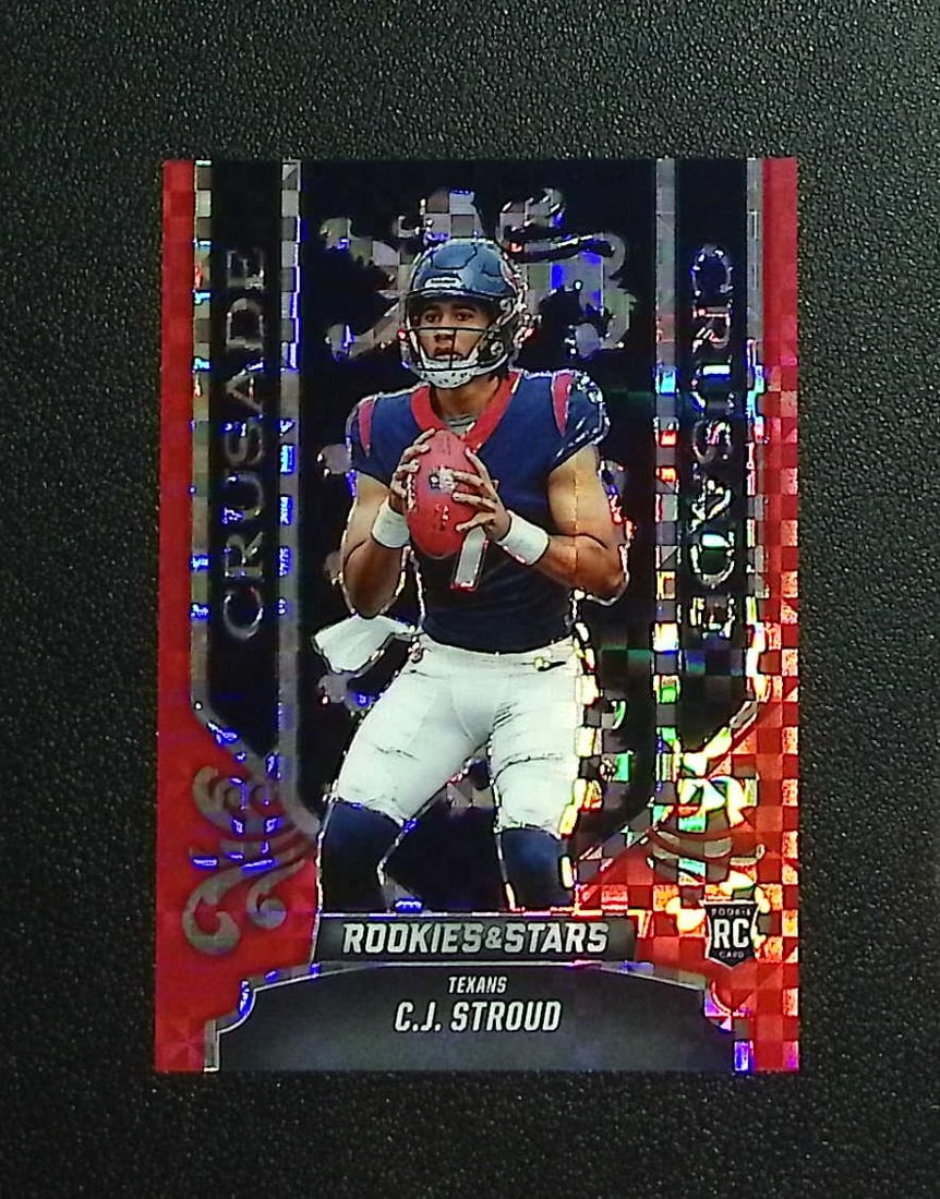 Cj Stroud Rookie Card Crusade Red Plaid Prizm 2023 Rookies & Stars #CR-12 Texans: Panini, Donruss Optic, & Donruss Select, Prizm, Mosaic, Contenders, Zenith, Phoenix, Illusions, Absolute, Rookie NFL Sports Trading Cards, SP, SSP, Cards, Football Cards for Sale Near Me, Superbowl & 