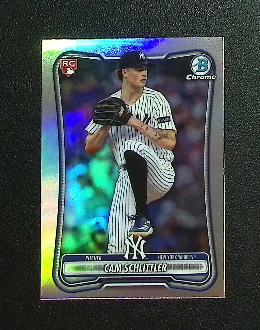 Cam Schlittler Red Rookie Logo 2026 Bowman Chrome #53 New York Yankees: Topps, Bowman, & Fanatics Baseball MLB Trading & Sports Cards, Sports Cards for Sale Near Me, World Series & Hall of Fame Players Memorabilia, Refractors, X-Fractors, Numbered, SP, SSP, Valuable Aucti