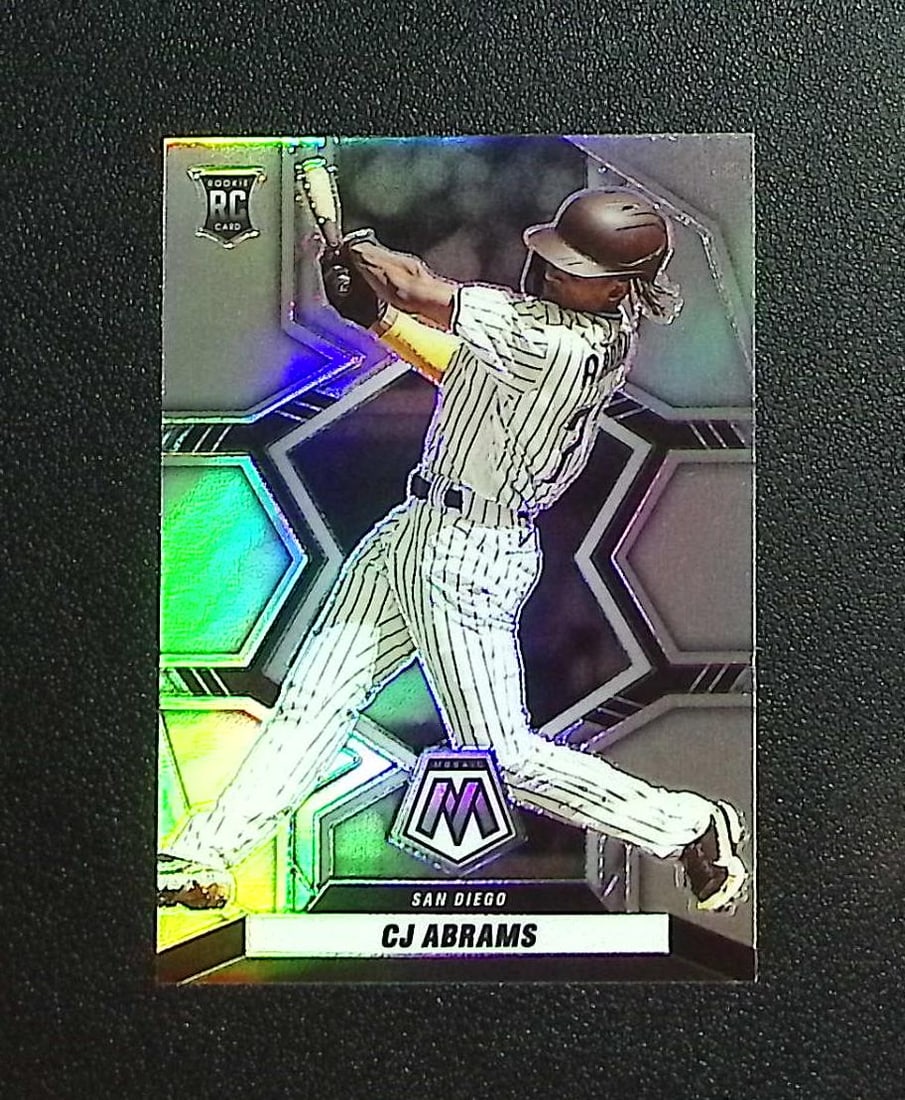 Cj Abrams Rookie Card Silver Prizm 2022 Mosaic #268 Padres, Nationals: Panini, Donruss, & Donruss Optic Baseball MLB Trading & Sports Cards, Sports Cards for Sale Near Me, Prizm, Mosaic, Select, SP, SSP, Auction Memorabilia Lots for Sale On Line, World Series & Hall of F