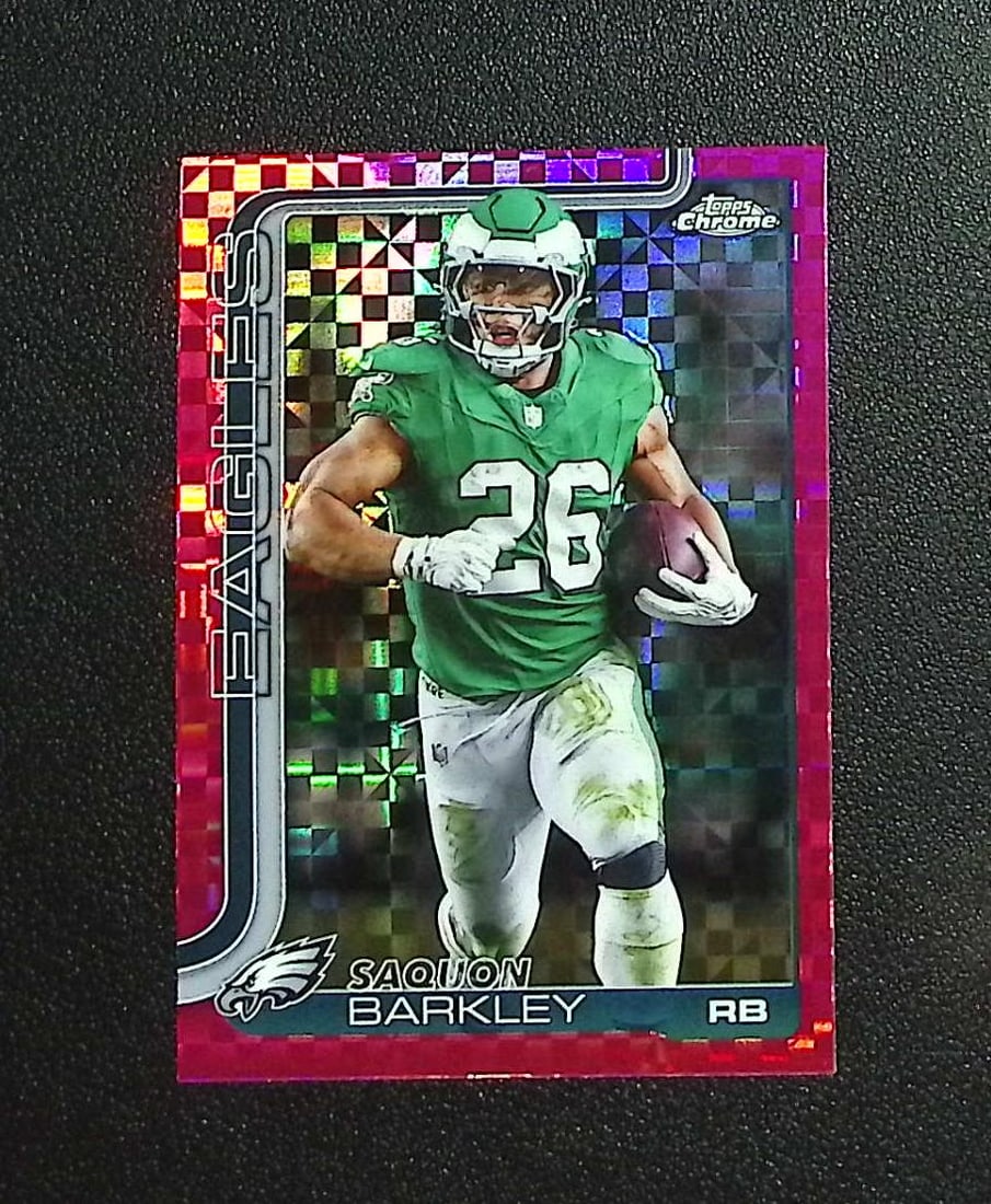 Saquon Barkley Hot Pink Xfractor 2025 Topps Chrome #248 Philadelphia Eagles: Topps & Bowman Football NFL Trading Sports Cards, Sports Cards for Sale Near Me, Super Bowl & Hall of Fame Player Cards, Resurgence, Composite, SP, SSP, Valuable Auction Memorabilia Lots For Sale On L