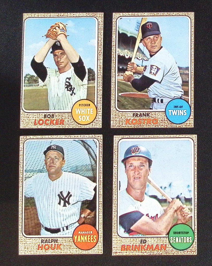 Lot of 4 1968 Topps Vintage Basball Cards. All Different, See Pictures for Cards/Condition (1 of 2)
