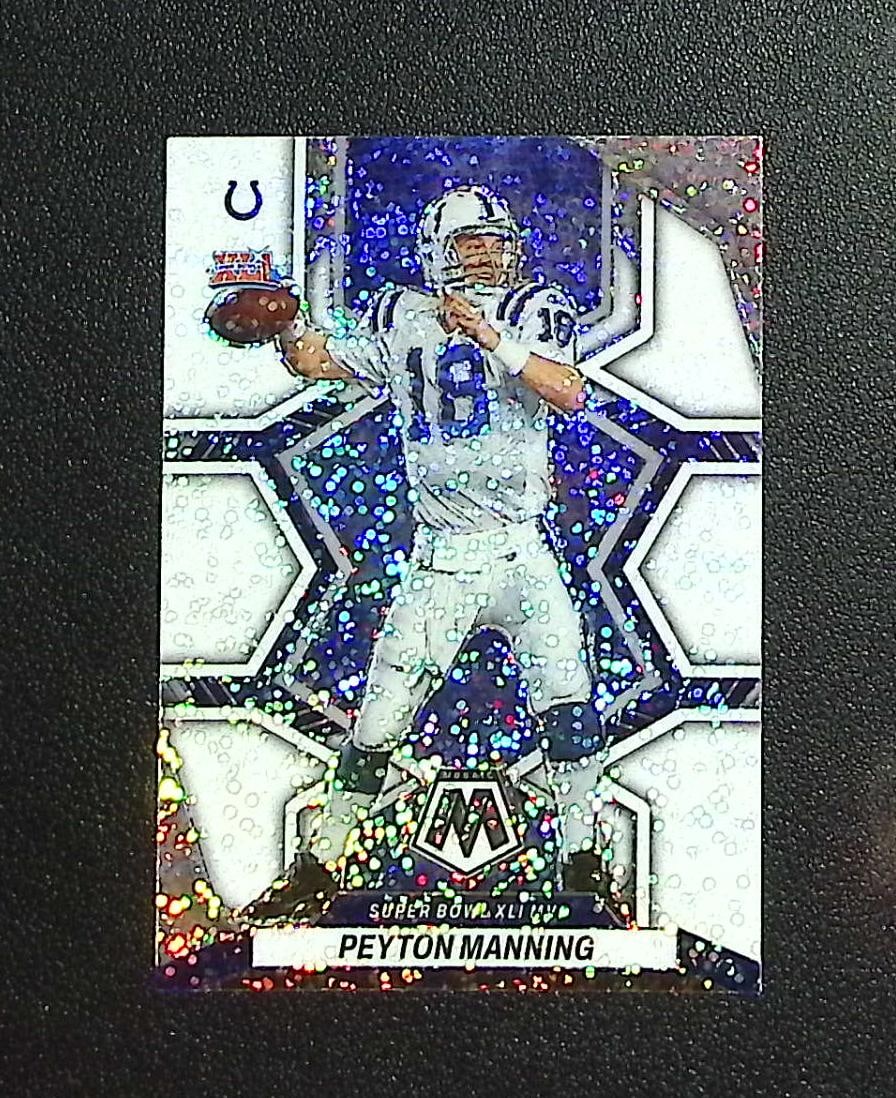 Peyton Manning White Sparkle Prizm 2022 Mosaic #298 Colts: Panini, Donruss Optic, & Donruss Select, Prizm, Mosaic, Contenders, Zenith, Phoenix, Illusions, Absolute, Rookie NFL Sports Trading Cards, SP, SSP, Cards, Football Cards for Sale Near Me, Superbowl & 