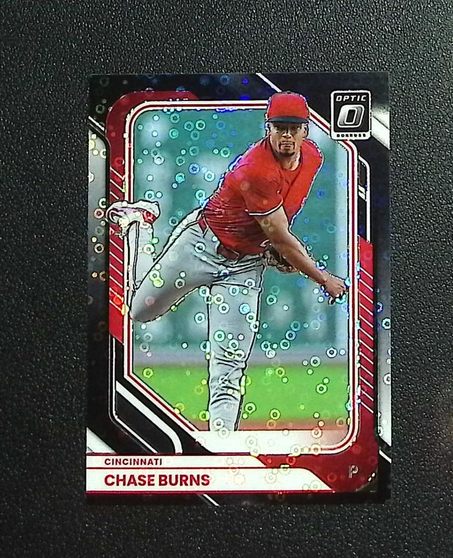 Chase Burns Black Circles Prizm 2026 Donruss Optic #39 Cincinnati Reds: Panini, Donruss, & Donruss Optic Baseball MLB Trading & Sports Cards, Sports Cards for Sale Near Me, Prizm, Mosaic, Select, SP, SSP, Auction Memorabilia Lots for Sale On Line, World Series & Hall of F