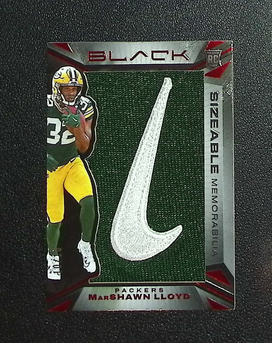 Marshawn Lloyd Nike Swoosh Patch /10 2024 Panini Black #SR-MLD Green Bay Packers: Panini, Donruss Optic, & Donruss Select, Prizm, Mosaic, Contenders, Zenith, Phoenix, Illusions, Absolute, Rookie NFL Sports Trading Cards, SP, SSP, Cards, Football Cards for Sale Near Me, Superbowl & 