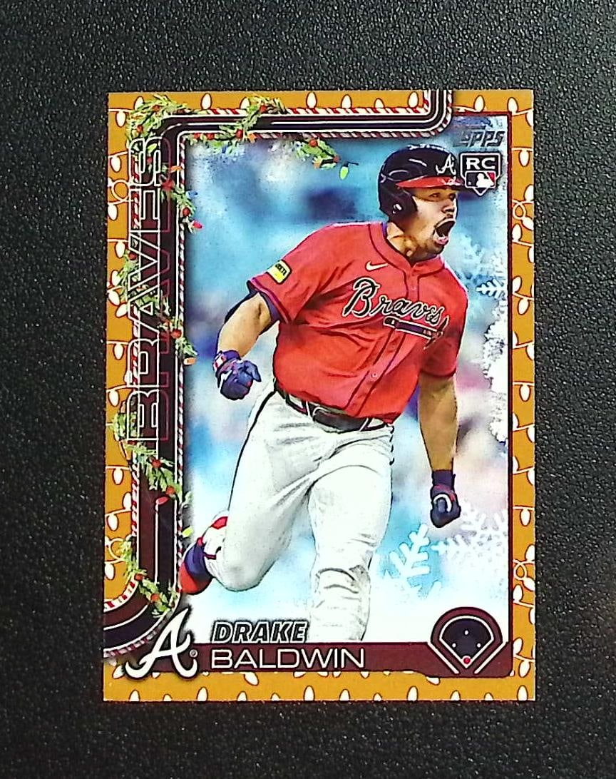 Drake Baldwin Rookie Card Holiday Lights 2025 Topps Holiday #H60 Atlanta Braves: Topps, Bowman, & Fanatics Baseball MLB Trading & Sports Cards, Sports Cards for Sale Near Me, World Series & Hall of Fame Players Memorabilia, Refractors, X-Fractors, Numbered, SP, SSP, Valuable Aucti