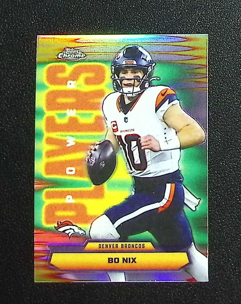 Bo Nix Power Players Refractor 2025 Topps Chrome #PP-9 Denver Broncos: Topps & Bowman Football NFL Trading Sports Cards, Sports Cards for Sale Near Me, Super Bowl & Hall of Fame Player Cards, Resurgence, Composite, SP, SSP, Valuable Auction Memorabilia Lots For Sale On L