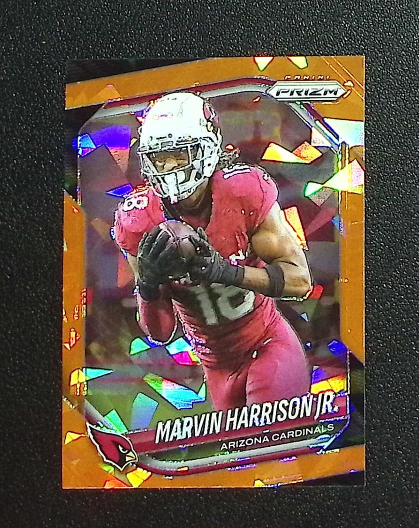 Marvin Harrison Jr. Orange Cracked Ice 2025 Panini Prizm #28 Arizona Cardinals: Panini, Donruss Optic, & Donruss Select, Prizm, Mosaic, Contenders, Zenith, Phoenix, Illusions, Absolute, Rookie NFL Sports Trading Cards, SP, SSP, Cards, Football Cards for Sale Near Me, Superbowl & 