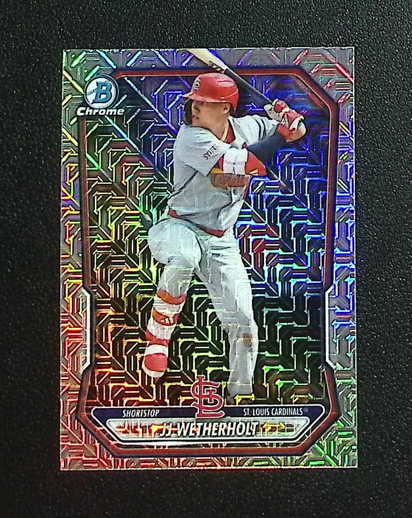 JJ Wetherholt Prospects Mojo Refractor 2026 Bowman Chrome #BCP-115 Cardinals: Topps, Bowman, & Fanatics Baseball MLB Trading & Sports Cards, Sports Cards for Sale Near Me, World Series & Hall of Fame Players Memorabilia, Refractors, X-Fractors, Numbered, SP, SSP, Valuable Aucti