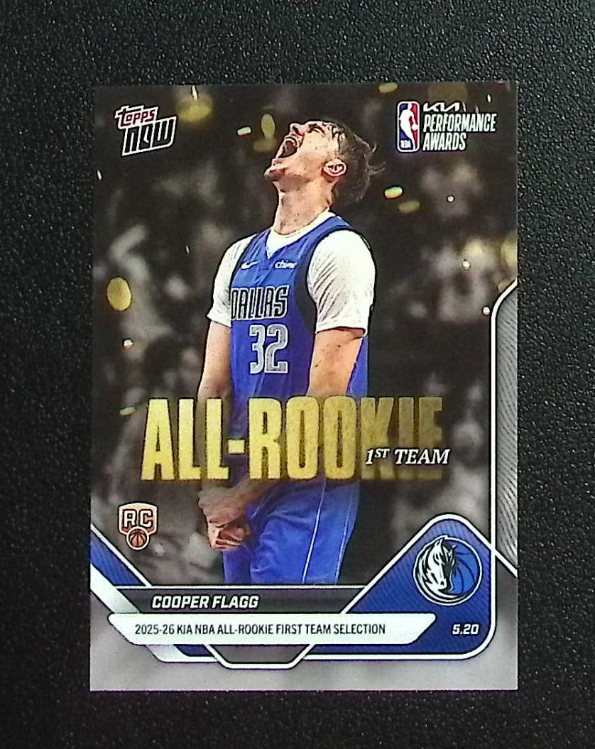Cooper Flagg Rookie Card All-Rookie 1st Team 2026 Topps Now #AR01 Dallas Mavericks: Topps & Bowman Basketball NBA Trading & Sports Cards, Sports Cards for Sale Near Me, Chrome, Refractor, SP, SSP, Valuable Auction Memorabilia Lots Sold On Line, NBA Championship & Hall of Fame Player 