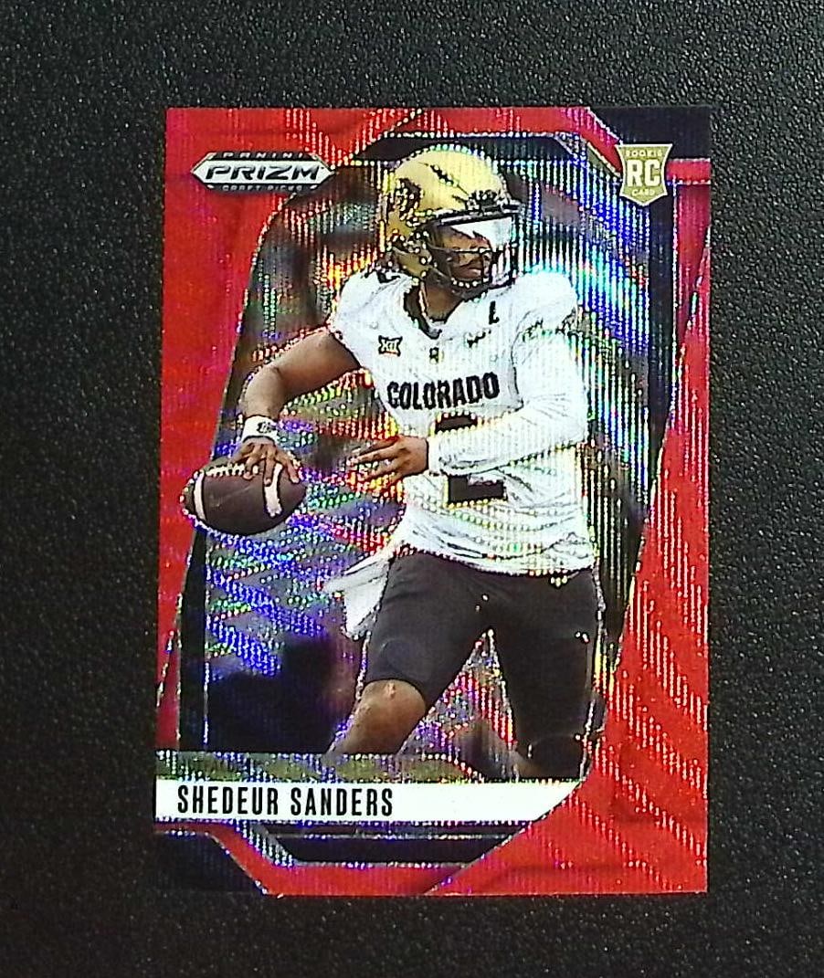 Shedeur Sanders Rookie Card Red Wave Prizm 2025 Prizm Draft Picks #19: Panini, Donruss Optic, & Donruss Select, Prizm, Mosaic, Contenders, Zenith, Phoenix, Illusions, Absolute, Rookie NFL Sports Trading Cards, SP, SSP, Cards, Football Cards for Sale Near Me, Superbowl & 