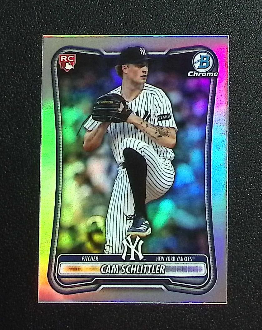 Cam Schlittler Red Rookie Logo 2026 Bowman Chrome #53 New York Yankees: Topps, Bowman, & Fanatics Baseball MLB Trading & Sports Cards, Sports Cards for Sale Near Me, World Series & Hall of Fame Players Memorabilia, Refractors, X-Fractors, Numbered, SP, SSP, Valuable Aucti