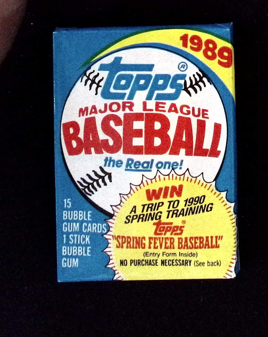 1989 Topps Series 1 Vintage Baseball Cards Retail Box Wax Pack Sports Cards: Topps Vintage Baseball MLB Trading & Sports Cards, Randy Johnson, Bo Jackson, Cal Ripken, Nolan Ryan, Craig Biggio, Old Sports Cards For Sale Near Me, World Series & Hall of Fame Players, Valuable Auc