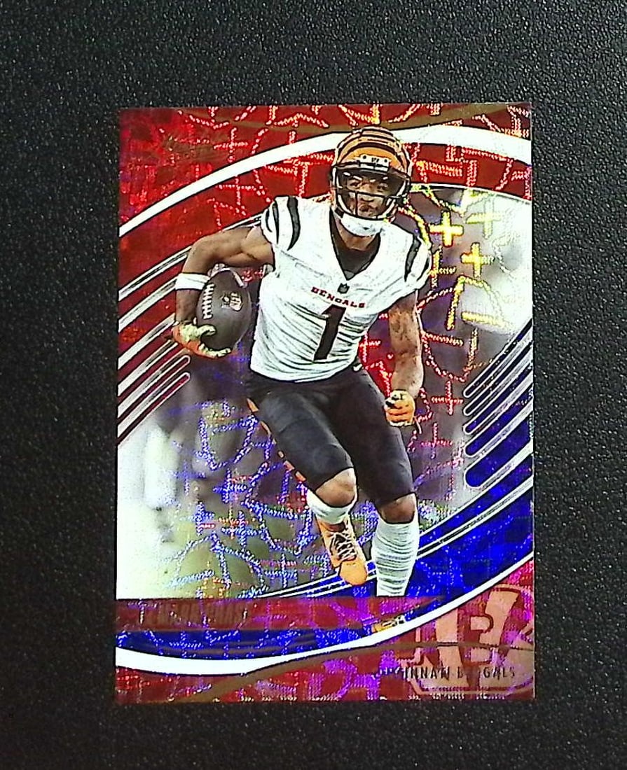 Ja'Marr Chase Red White Blue Kaleidoscope 2025 Absolute #74 Bengals: Panini, Donruss Optic, & Donruss Select, Prizm, Mosaic, Contenders, Zenith, Phoenix, Illusions, Absolute, Rookie NFL Sports Trading Cards, SP, SSP, Cards, Football Cards for Sale Near Me, Superbowl & 