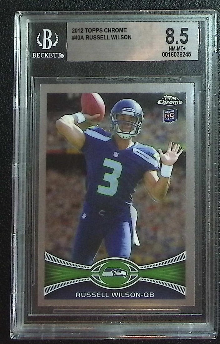 Russell Wilson Rookie Card 2012 Topps Chrome #40 BGS 8.5 Seattle Seahawks: Topps & Bowman Football NFL Trading Sports Cards, Sports Cards for Sale Near Me, Super Bowl & Hall of Fame Player Cards, Resurgence, Composite, SP, SSP, Valuable Auction Memorabilia Lots For Sale On L