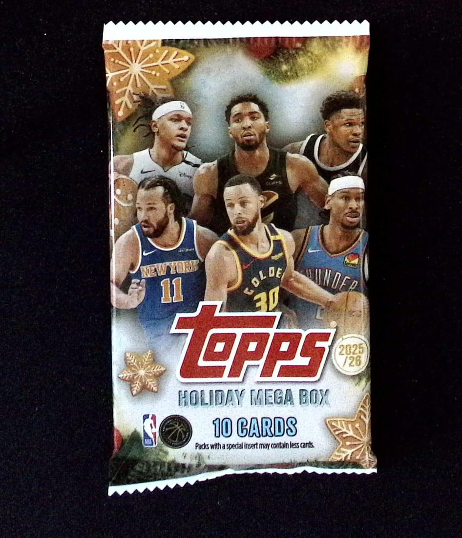 2025-26 Topps Basketball Card HOLIDAY MEGA BOX PACK - RC'S: Cooper Flagg, Kon Kneuppel, VJ Edgecombe (1 of 1)