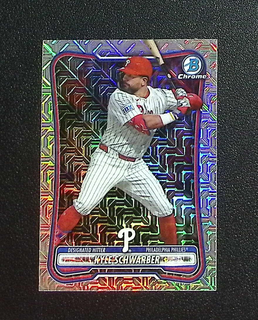 Kyle Schwarber Mojo Refractor 2026 Bowman Chrome #20 Philadelphia Phillies: Topps, Bowman, & Fanatics Baseball MLB Trading & Sports Cards, Sports Cards for Sale Near Me, World Series & Hall of Fame Players Memorabilia, Refractors, X-Fractors, Numbered, SP, SSP, Valuable Aucti