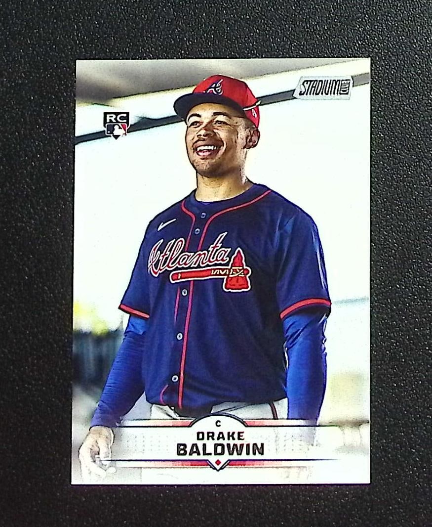 Drake Baldwin Rookie Card 2025 Topps Stadium Club #61 Atlanta Braves: Topps, Bowman, & Fanatics Baseball MLB Trading & Sports Cards, Sports Cards for Sale Near Me, World Series & Hall of Fame Players Memorabilia, Refractors, X-Fractors, Numbered, SP, SSP, Valuable Aucti
