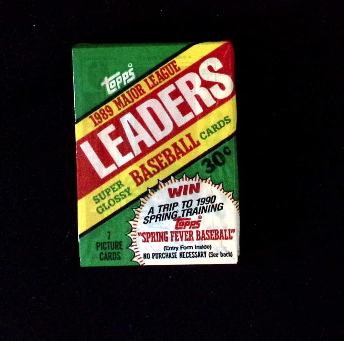 1989 Topps Major League Leaders Super Glossy Vintage Baseball Cards Retail Box Wax Pack Mini Cards (1 of 1)