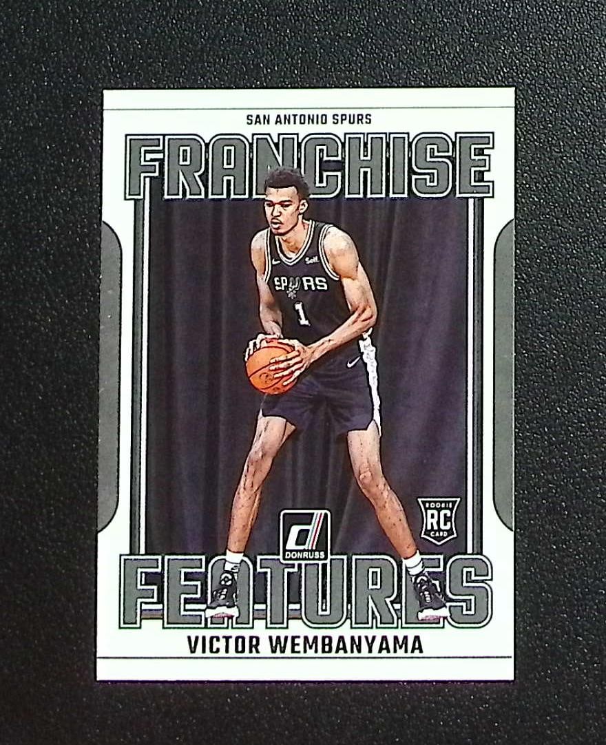 Victor Wembanyama Rookie Card Franchise Features 2023-24 Donruss #29 Spurs: Panini, Donruss Optic, Donruss Select, Prizm, Mosaic, Contenders, Revolution, Phoenix, NBA Hoops, Rookie NFL Sports Trading Cards, Silver, SP, SSP, Wave Prizms, Numbered Cards, Basketball sports
