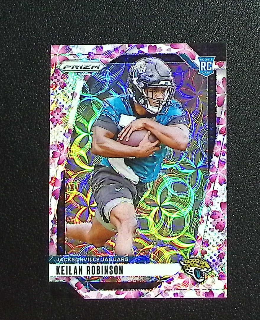 Keilan Robinson Rookie Cherry Blossom /15 2024 Panini Prizm #361 Jaguars: Panini, Donruss Optic, & Donruss Select, Prizm, Mosaic, Contenders, Zenith, Phoenix, Illusions, Absolute, Rookie NFL Sports Trading Cards, SP, SSP, Cards, Football Cards for Sale Near Me, Superbowl &