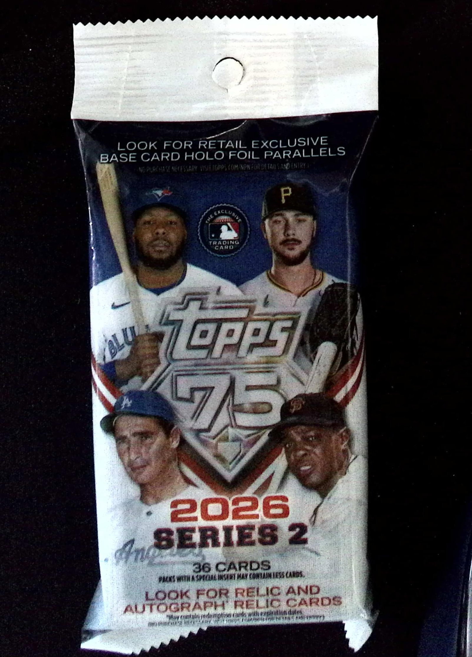 2026 Topps Series 2 Baseball 75th Anniversary HANGER VALUE FAT PACK (1 of 1)
