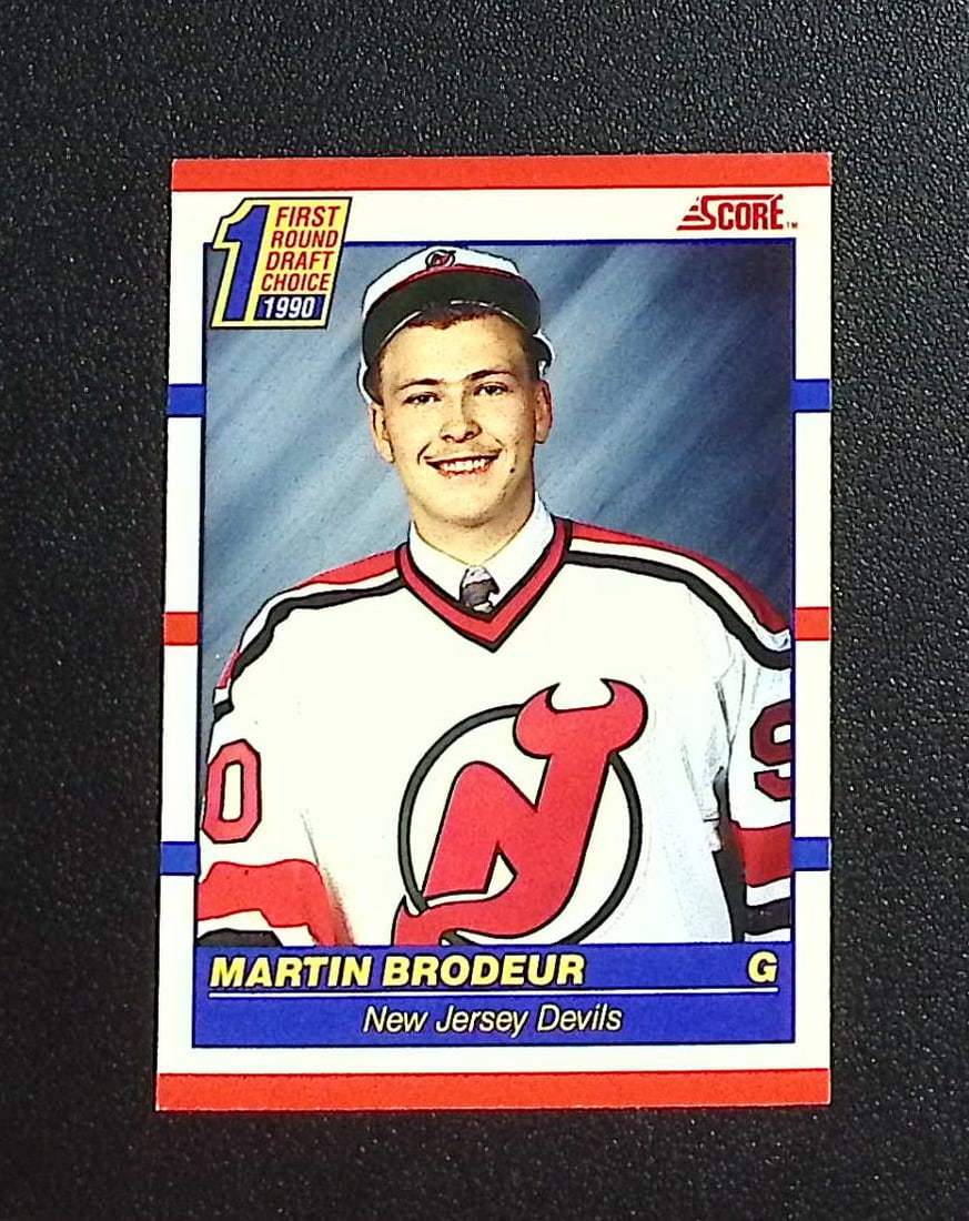 Martin Brodeur Rookie Card 1990-91 Score #439 New Jersey Devils: Score Vintage NHL Hockey Trading & Sports Cards, Old Sports Cards for Sale Near Me, Stanley Cup & Hall of Fame Players, Valuable Auction Memorabilia Lots for Sale On Line