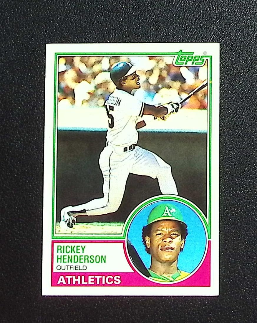 Rickey Henderson 1983 Topps #180 Oakland Athletics: Topps, Bowman, & Fanatics Baseball MLB Trading & Sports Cards, Sports Cards for Sale Near Me, World Series & Hall of Fame Players Memorabilia, Refractors, X-Fractors, Numbered, SP, SSP, Valuable Aucti