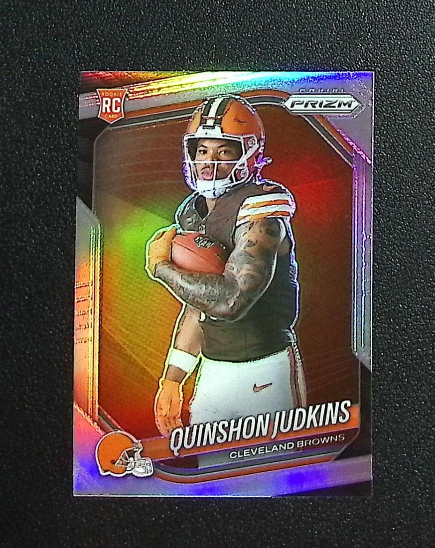Quinshon Judkins Rookie Silver Prizm Variation 2025 Panini Prizm #407 Browns: Panini, Donruss Optic, & Donruss Select, Prizm, Mosaic, Contenders, Zenith, Phoenix, Illusions, Absolute, Rookie NFL Sports Trading Cards, SP, SSP, Cards, Football Cards for Sale Near Me, Superbowl & 