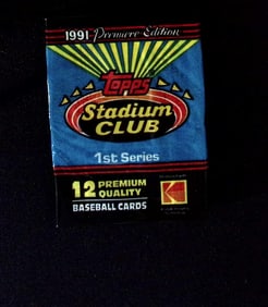 1991 Topps Stadium Club Series 1 Premier Edition Vintage Baseball Retail Box Wax Pack