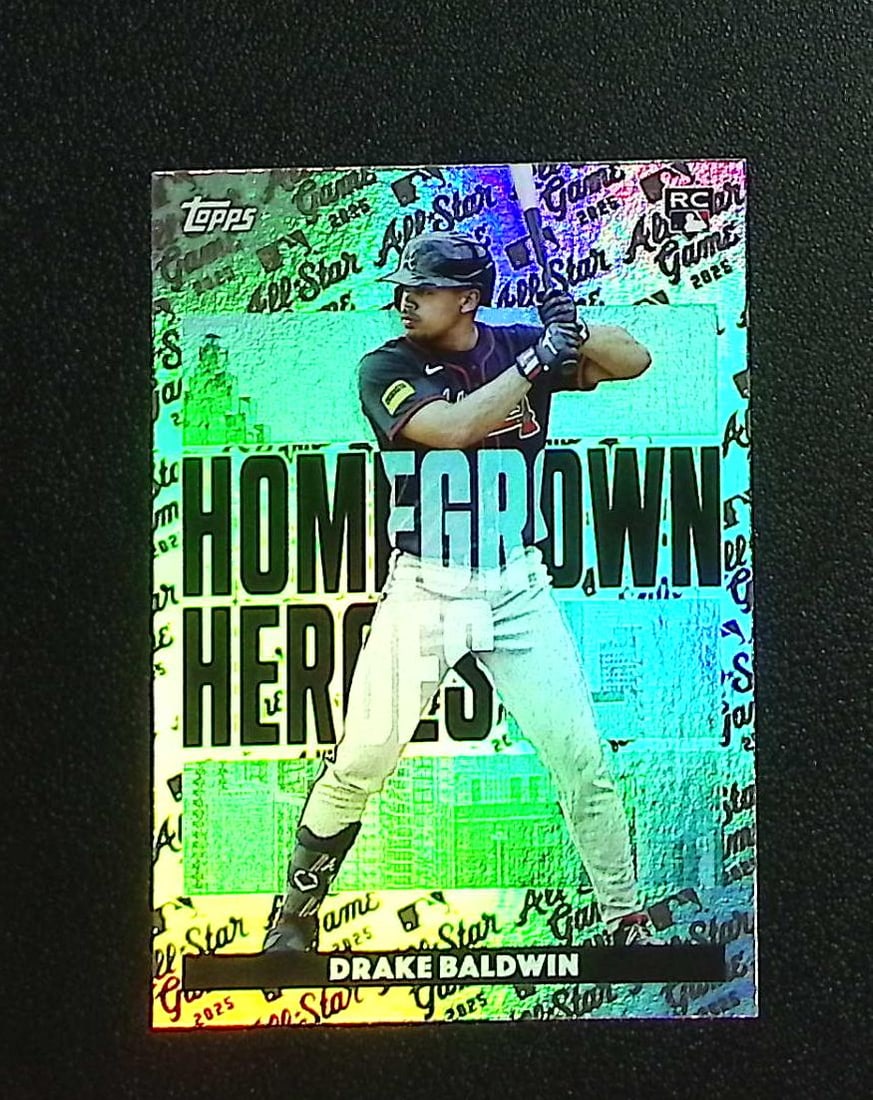 Drake Baldwin Rookie Card Homegrown Heroes 2025 Topps #HH-20 Braves: Topps, Bowman, & Fanatics Baseball MLB Trading & Sports Cards, Sports Cards for Sale Near Me, World Series & Hall of Fame Players Memorabilia, Refractors, X-Fractors, Numbered, SP, SSP, Valuable Aucti