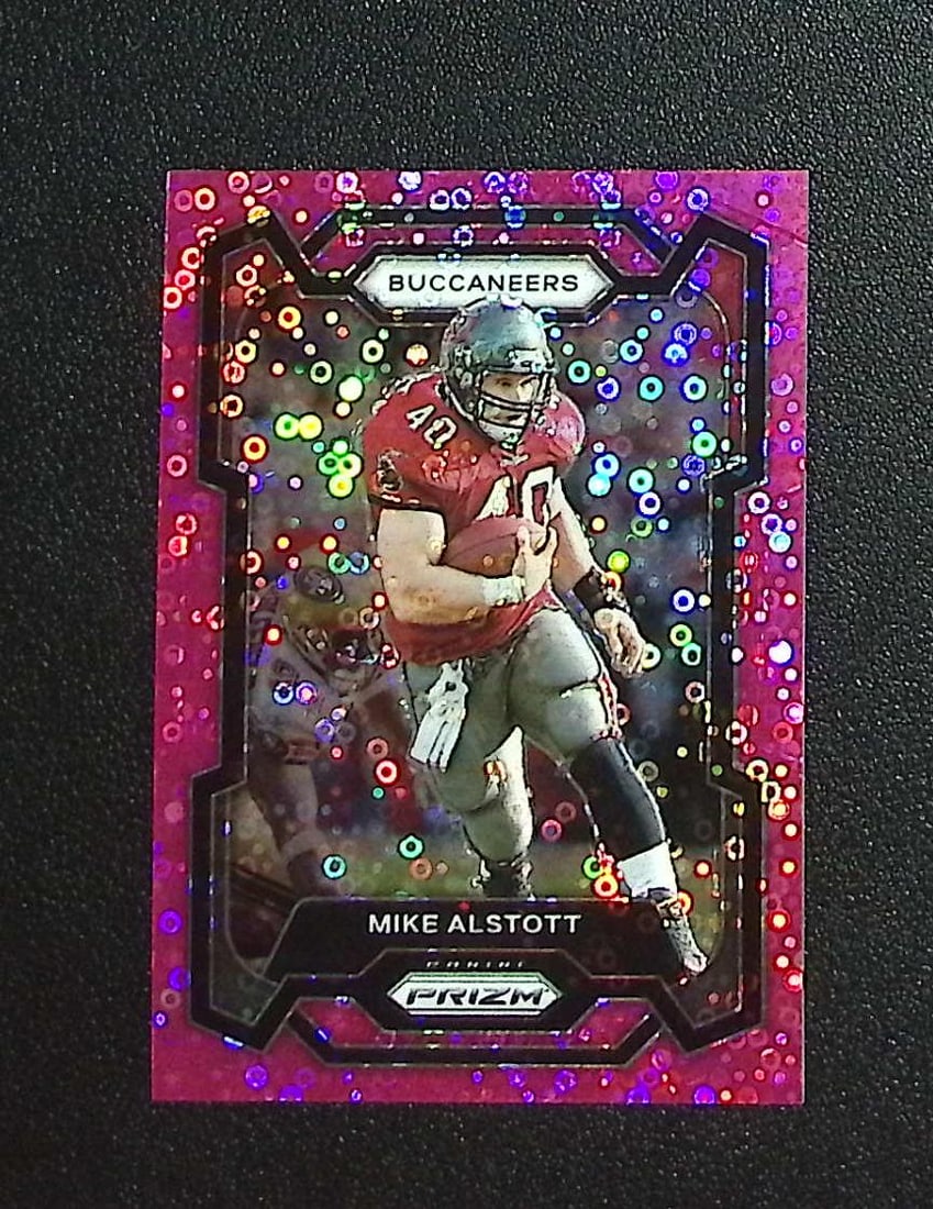 Mike Alstott Pink No Huddle Prizm /15 2023 Panini Prizm #280 Tampa Bay Buccaneers (1 of 2)