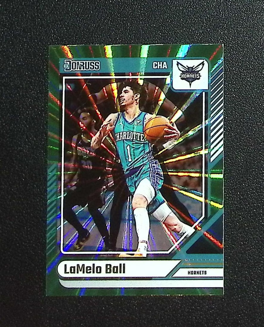 LaMelo Ball Green Laser 2024-25 Donruss #12 Charlotte Hornets: Panini, Donruss Optic, Donruss Select, Prizm, Mosaic, Contenders, Revolution, Phoenix, NBA Hoops, Rookie NFL Sports Trading Cards, Silver, SP, SSP, Wave Prizms, Numbered Cards, Basketball sports Cards