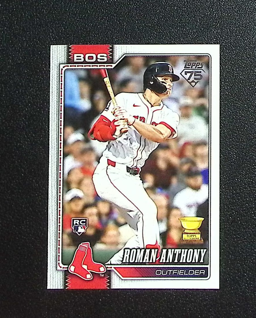 Roman Anthony Rookie Card 2026 Topps #189 Boston Red Sox: Topps, Bowman, & Fanatics Baseball MLB Trading & Sports Cards, Sports Cards for Sale Near Me, World Series & Hall of Fame Players Memorabilia, Refractors, X-Fractors, Numbered, SP, SSP, Valuable Aucti