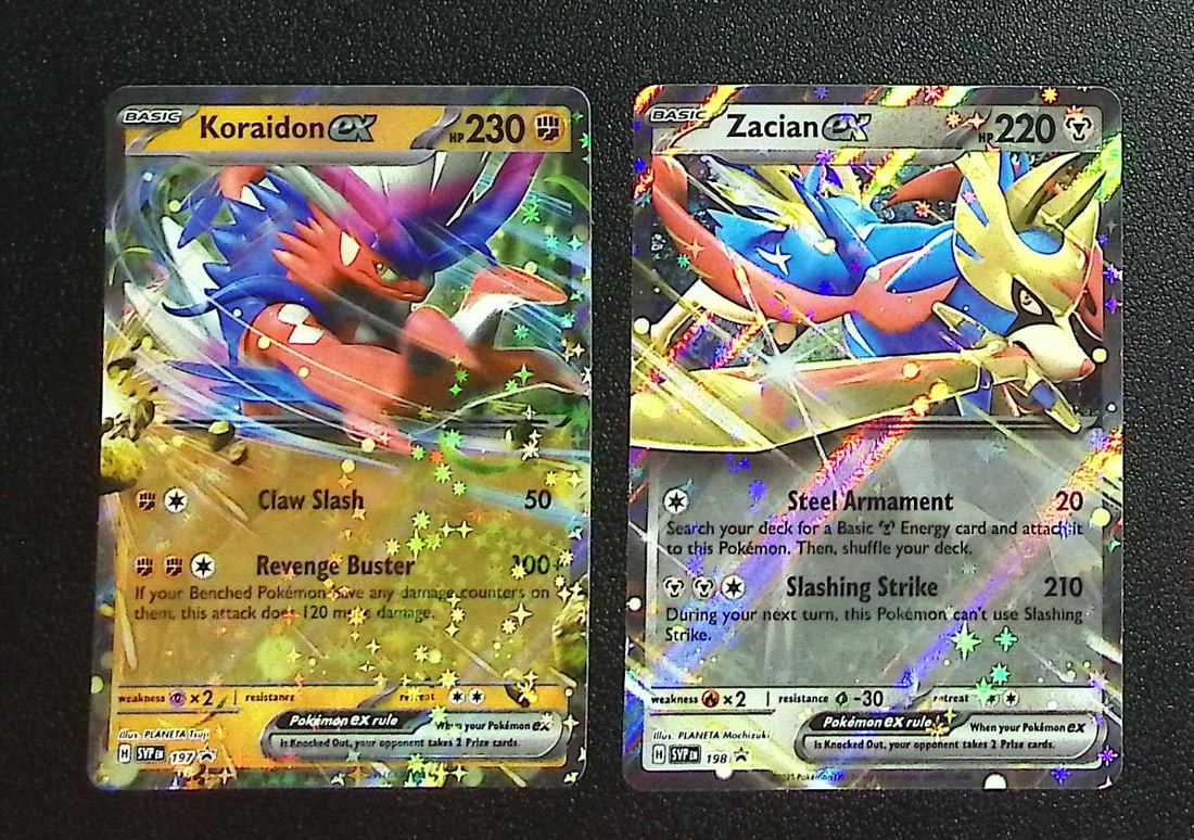 Lot of 2 Pokemon Scarlet & Violet Promo Cards. Koraidon Ex #197 & Zacian Ex #198 (1 of 2)