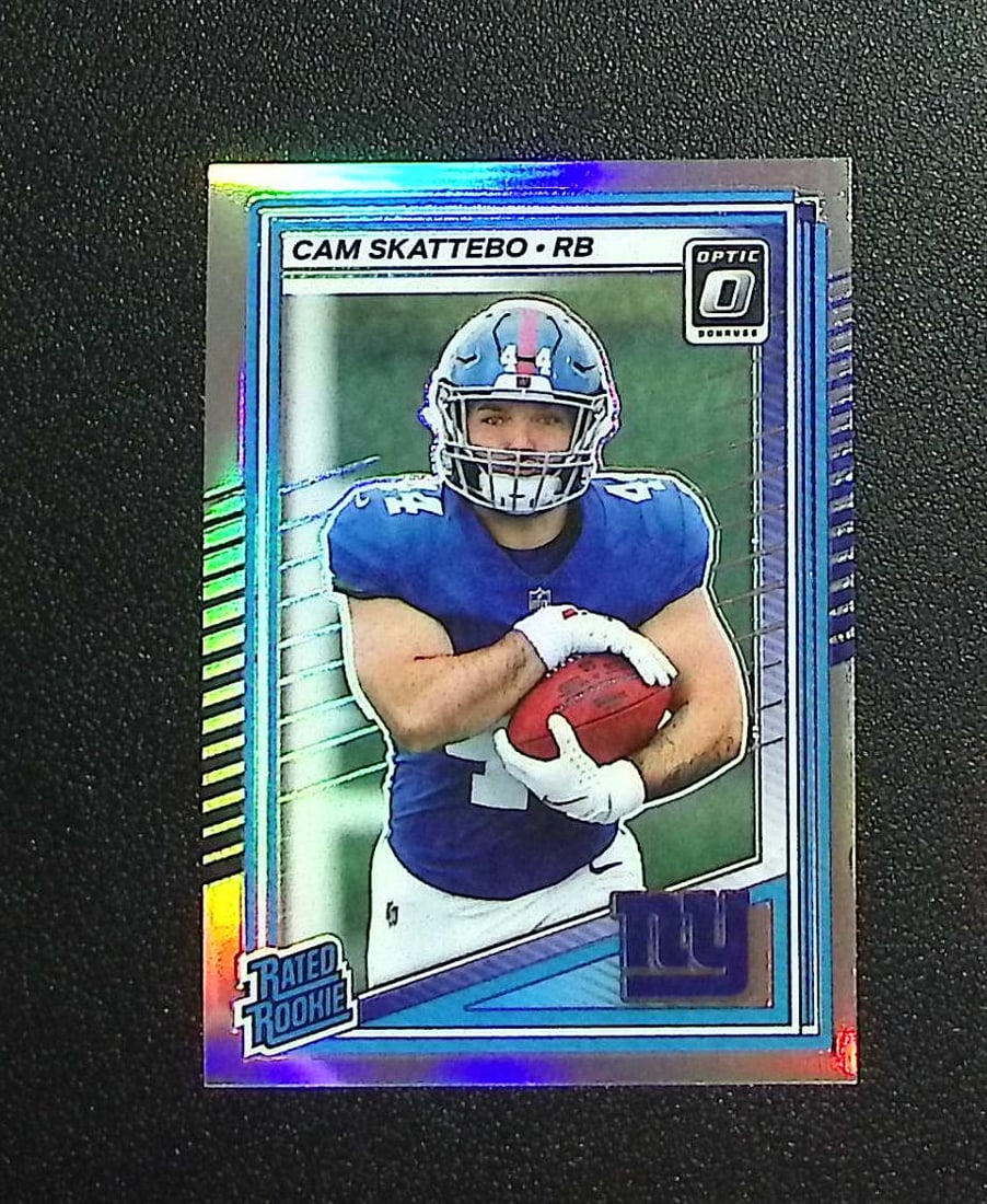 Cam Skattebo Rookie Card Holo Prizm 2025 Donruss Optic #228 New York Giants: Panini, Donruss Optic, & Donruss Select, Prizm, Mosaic, Contenders, Zenith, Phoenix, Illusions, Absolute, Rookie NFL Sports Trading Cards, SP, SSP, Cards, Football Cards for Sale Near Me, Superbowl & 