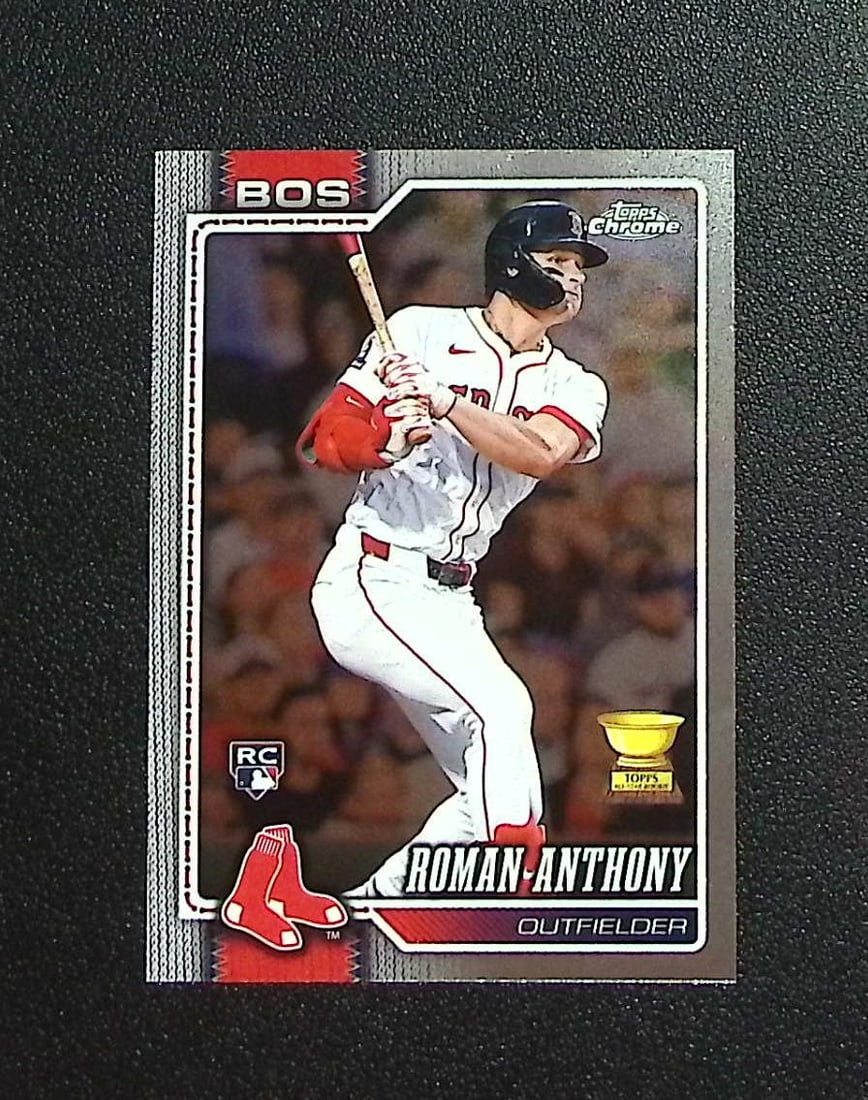 Roman Anthony Rookie Card 2026 Topps Chrome #225 Boston Red Sox: Topps, Bowman, & Fanatics Baseball MLB Trading & Sports Cards, Sports Cards for Sale Near Me, World Series & Hall of Fame Players Memorabilia, Refractors, X-Fractors, Numbered, SP, SSP, Valuable Aucti