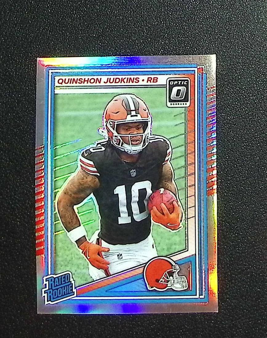 Quinshon Judkins Rookie Card Holo Prizm 2025 Donruss Optic #252 Browns: Panini, Donruss Optic, & Donruss Select, Prizm, Mosaic, Contenders, Zenith, Phoenix, Illusions, Absolute, Rookie NFL Sports Trading Cards, SP, SSP, Cards, Football Cards for Sale Near Me, Superbowl & 