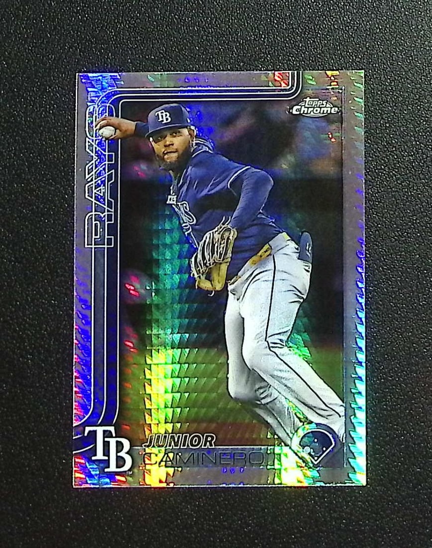 Junior Caminero Prism Refractor 2025 Topps Chrome Update #USC109 Tampa Bay Rays: Topps, Bowman, & Fanatics Baseball MLB Trading & Sports Cards, Sports Cards for Sale Near Me, World Series & Hall of Fame Players Memorabilia, Refractors, X-Fractors, Numbered, SP, SSP, Valuable Aucti
